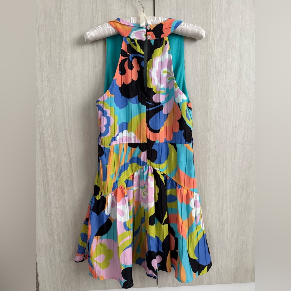 Colorful Floral Sleeveless Mini Dress CIEBON Sz S - Picture 6 of 7